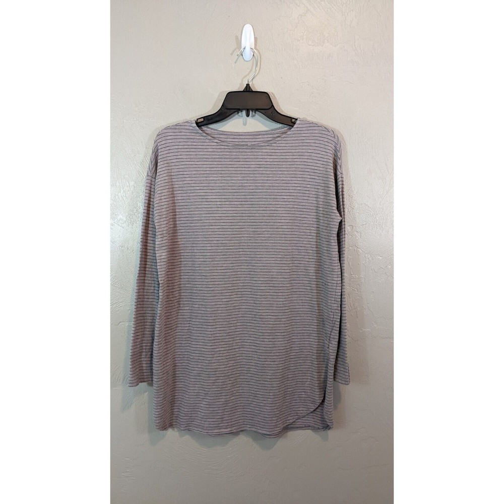 J. Jill Womens XSmall Pink Grey Striped Luxe Supima Tunic Top